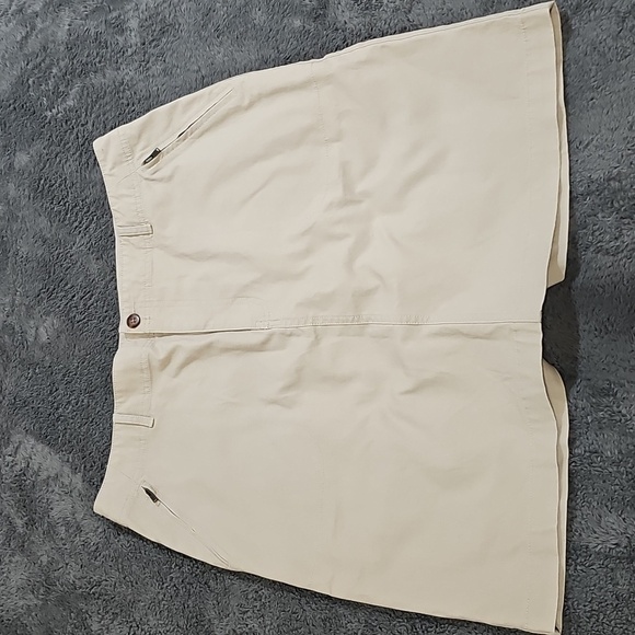 Eddie Bauer Kahki Cargo Skirt Womens Belt Loops Cotton Knee Pocket Size Tall 16 - Picture 1 of 8